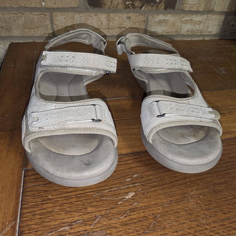 Clarks Saylie Jade Adjustable Leather Strap Sandals Womens Size 12M